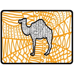 Animals Camel Animals Deserts Yellow Fleece Blanket (large)  by Mariart