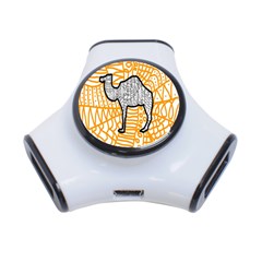 Animals Camel Animals Deserts Yellow 3-port Usb Hub by Mariart