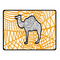 Animals Camel Animals Deserts Yellow Double Sided Fleece Blanket (small)  by Mariart