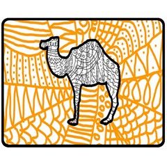 Animals Camel Animals Deserts Yellow Double Sided Fleece Blanket (medium) 