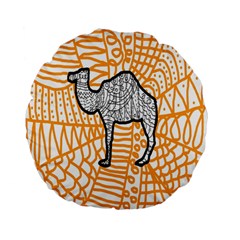 Animals Camel Animals Deserts Yellow Standard 15  Premium Flano Round Cushions by Mariart