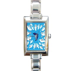 Blue Fish Tuna Sea Beach Swim White Predator Water Rectangle Italian Charm Watch