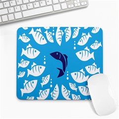 Blue Fish Tuna Sea Beach Swim White Predator Water Large Mousepads by Mariart