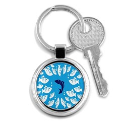 Blue Fish Tuna Sea Beach Swim White Predator Water Key Chains (round) 