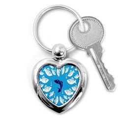 Blue Fish Tuna Sea Beach Swim White Predator Water Key Chains (heart)  by Mariart