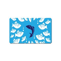 Blue Fish Tuna Sea Beach Swim White Predator Water Magnet (name Card) by Mariart