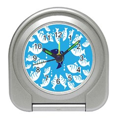 Blue Fish Tuna Sea Beach Swim White Predator Water Travel Alarm Clocks by Mariart