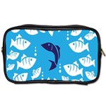 Blue Fish Tuna Sea Beach Swim White Predator Water Toiletries Bags Front