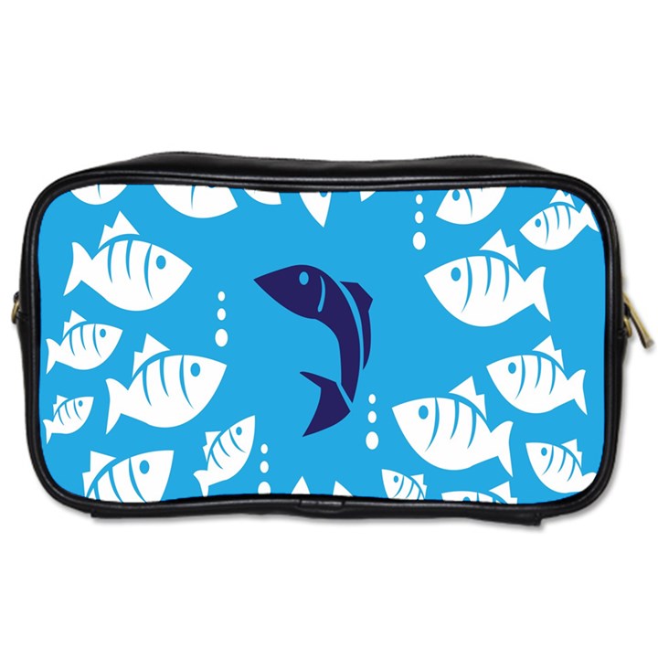 Blue Fish Tuna Sea Beach Swim White Predator Water Toiletries Bags