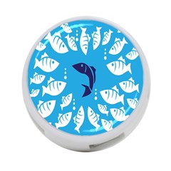 Blue Fish Tuna Sea Beach Swim White Predator Water 4-port Usb Hub (one Side) by Mariart