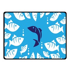 Blue Fish Tuna Sea Beach Swim White Predator Water Fleece Blanket (small) by Mariart