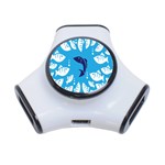 Blue Fish Tuna Sea Beach Swim White Predator Water 3-Port USB Hub Front