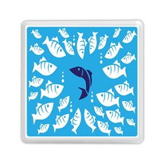 Blue Fish Tuna Sea Beach Swim White Predator Water Memory Card Reader (square)  by Mariart