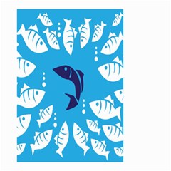 Blue Fish Tuna Sea Beach Swim White Predator Water Small Garden Flag (two Sides) by Mariart