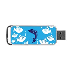 Blue Fish Tuna Sea Beach Swim White Predator Water Portable Usb Flash (one Side) by Mariart