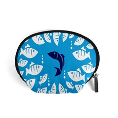 Blue Fish Tuna Sea Beach Swim White Predator Water Accessory Pouches (small)  by Mariart