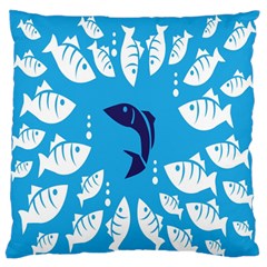 Blue Fish Tuna Sea Beach Swim White Predator Water Standard Flano Cushion Case (one Side) by Mariart