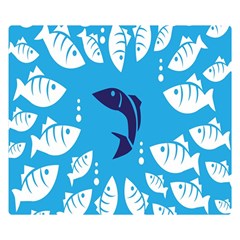 Blue Fish Tuna Sea Beach Swim White Predator Water Double Sided Flano Blanket (small)  by Mariart