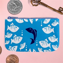 Blue Fish Tuna Sea Beach Swim White Predator Water Large Coin Purse