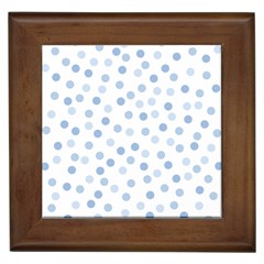 Bubble Balloon Circle Polka Blue Framed Tiles by Mariart