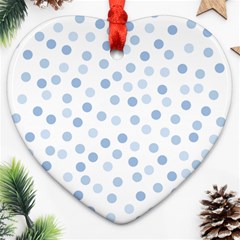 Bubble Balloon Circle Polka Blue Ornament (heart) by Mariart