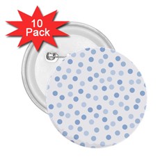 Bubble Balloon Circle Polka Blue 2 25  Buttons (10 Pack) 