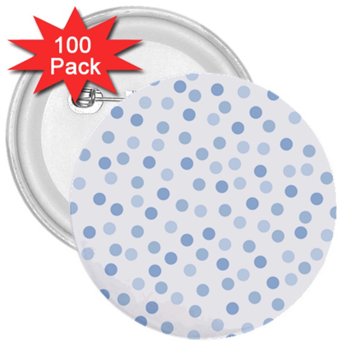 Bubble Balloon Circle Polka Blue 3  Buttons (100 pack) 