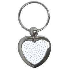 Bubble Balloon Circle Polka Blue Key Chains (heart)  by Mariart