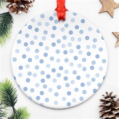 Bubble Balloon Circle Polka Blue Round Ornament (two Sides) by Mariart