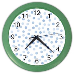 Bubble Balloon Circle Polka Blue Color Wall Clocks by Mariart