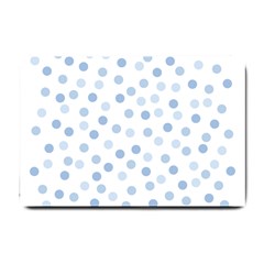 Bubble Balloon Circle Polka Blue Small Doormat  by Mariart