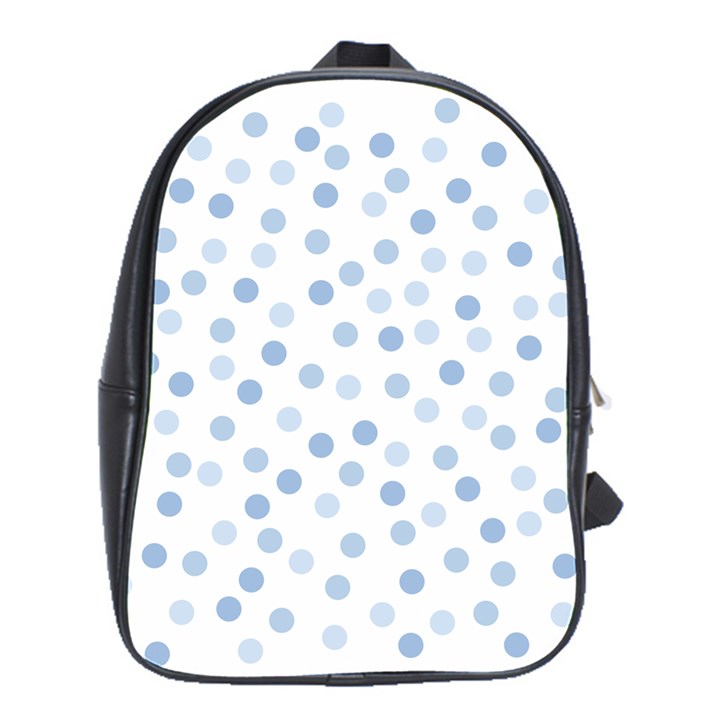 Bubble Balloon Circle Polka Blue School Bags(Large) 