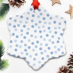 Bubble Balloon Circle Polka Blue Snowflake Ornament (two Sides) by Mariart