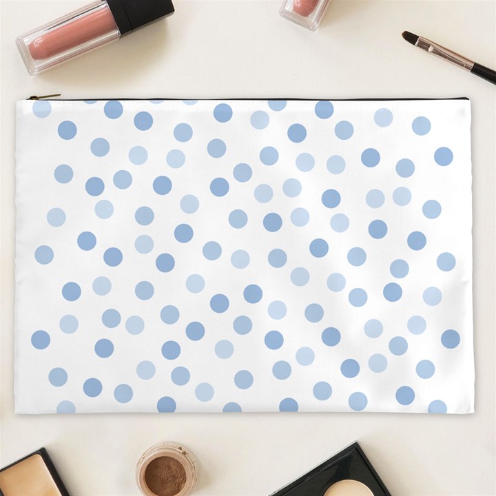 Bubble Balloon Circle Polka Blue Cosmetic Bag (XXL) 