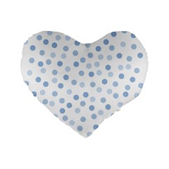 Bubble Balloon Circle Polka Blue Standard 16  Premium Heart Shape Cushions by Mariart