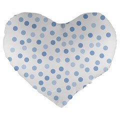 Bubble Balloon Circle Polka Blue Large 19  Premium Heart Shape Cushions by Mariart