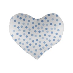 Bubble Balloon Circle Polka Blue Standard 16  Premium Flano Heart Shape Cushions by Mariart