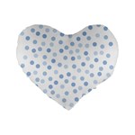 Bubble Balloon Circle Polka Blue Standard 16  Premium Flano Heart Shape Cushions Front