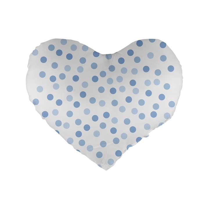 Bubble Balloon Circle Polka Blue Standard 16  Premium Flano Heart Shape Cushions