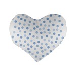 Bubble Balloon Circle Polka Blue Standard 16  Premium Flano Heart Shape Cushions Back