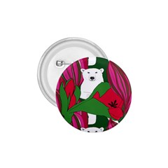 Animals White Bear Flower Floral Red Green 1 75  Buttons