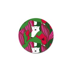 Animals White Bear Flower Floral Red Green Golf Ball Marker (10 Pack) by Mariart