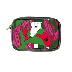 Animals White Bear Flower Floral Red Green Coin Purse by Mariart