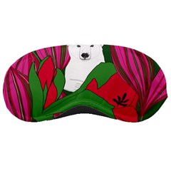 Animals White Bear Flower Floral Red Green Sleeping Masks by Mariart