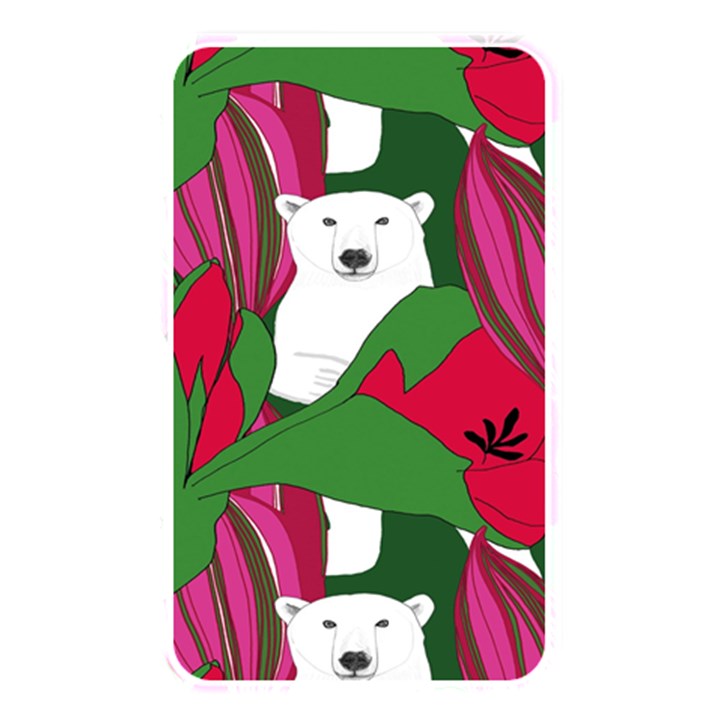 Animals White Bear Flower Floral Red Green Memory Card Reader