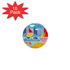 Boats Ship Sea Beach 1  Mini Buttons (10 Pack) 