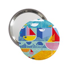 Boats Ship Sea Beach 2 25  Handbag Mirrors by Mariart