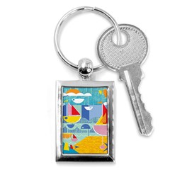 Boats Ship Sea Beach Key Chains (rectangle) 