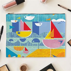 Boats Ship Sea Beach Cosmetic Bag (xl)