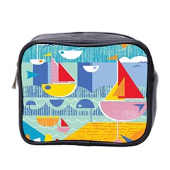 Boats Ship Sea Beach Mini Toiletries Bag 2-side by Mariart